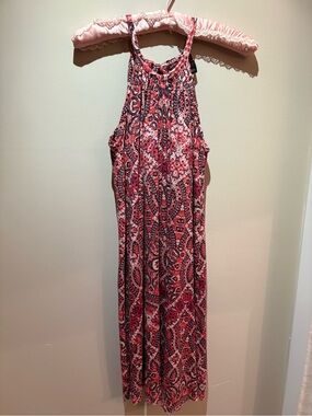 Cynthia Rowley Sleeveless Halter Maxi Dress in Red Paisley Print